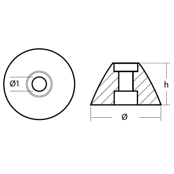 1852 Aluanod 31180a propellermutter SP30/40 SE30/40 zink