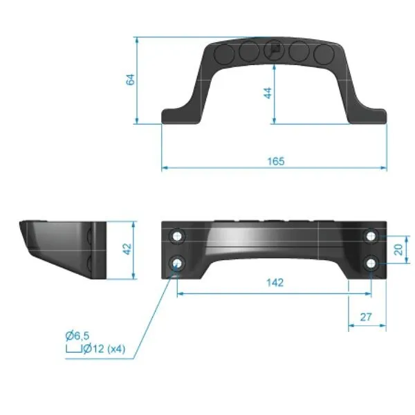 Roca Handtag Fotsteg Vit 165x42mm handtag 500kg last