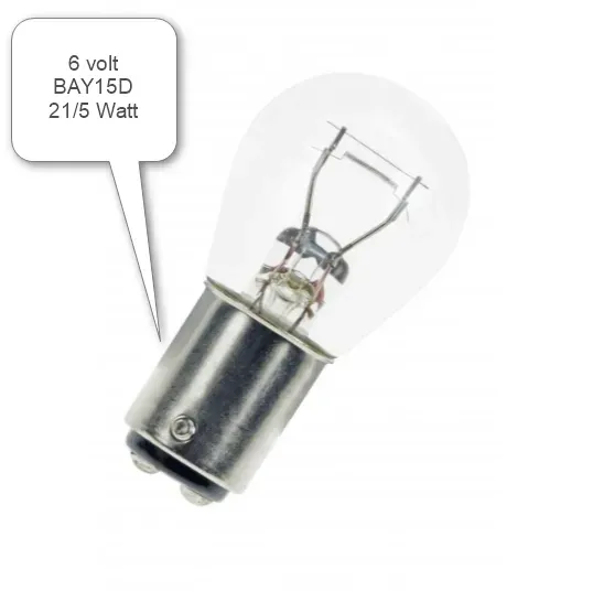 Marin & Fritid Bay15D 6V 21/5W glödlampa 2-polig