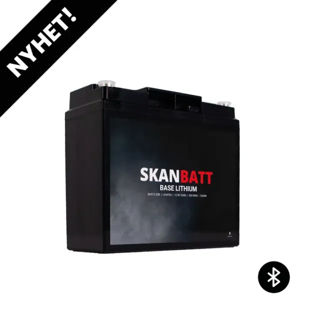 Skanbatt Base Lithium litiumbatteri 12V 20Ah Bluetooth