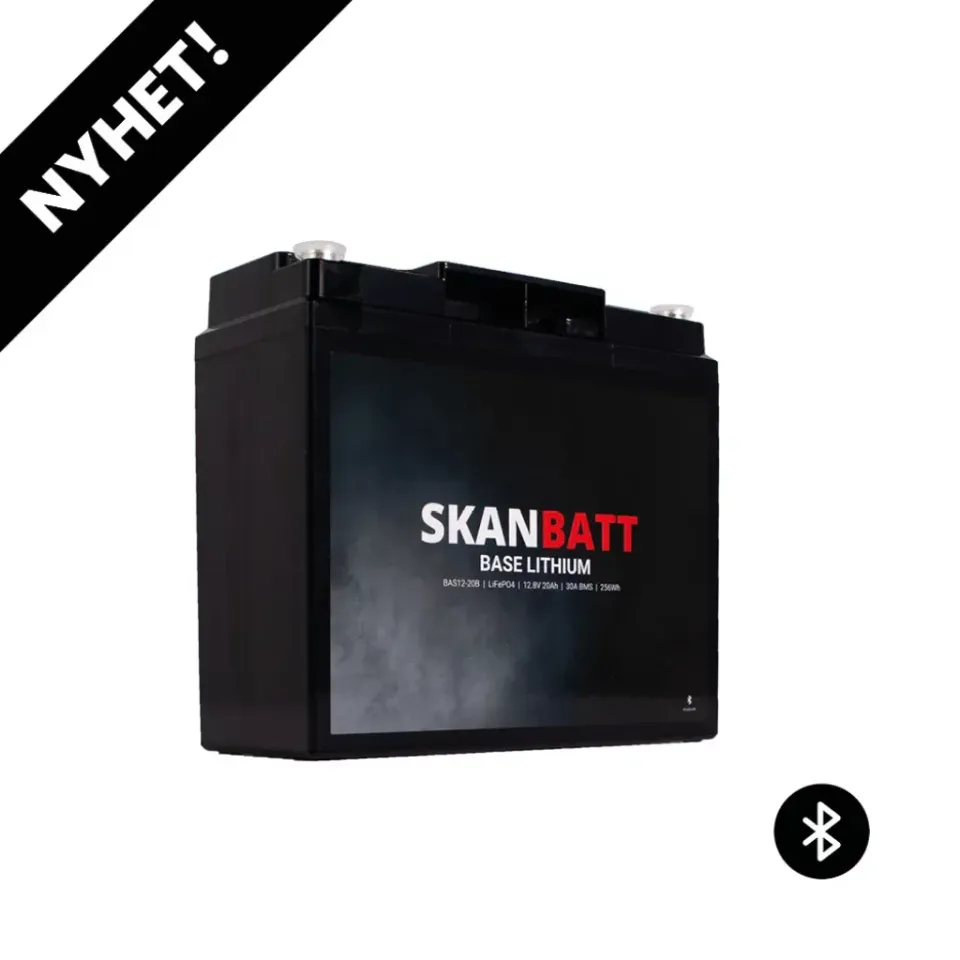 Skanbatt Base Lithium litiumbatteri 12V 20Ah Bluetooth