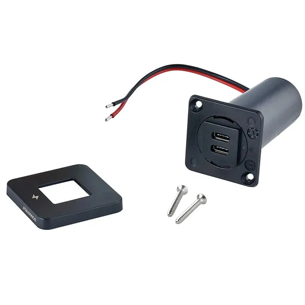 Scanstrut Tile inbyggnadsladdare USB-C dubbel 12/24V svart
