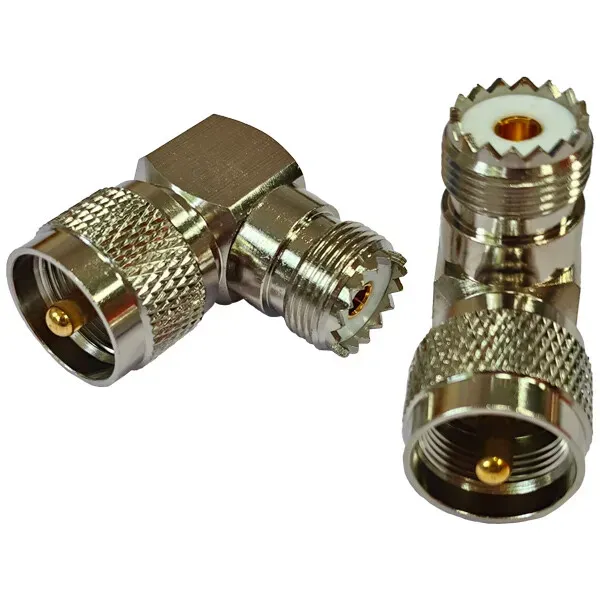 1852 VHF vinkelplugg PL259 2-pack hane/hona