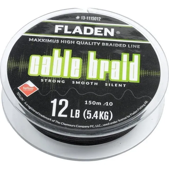 Fladen Maxximus Cable Braid fiskelina svart 0,16 mm 150 m