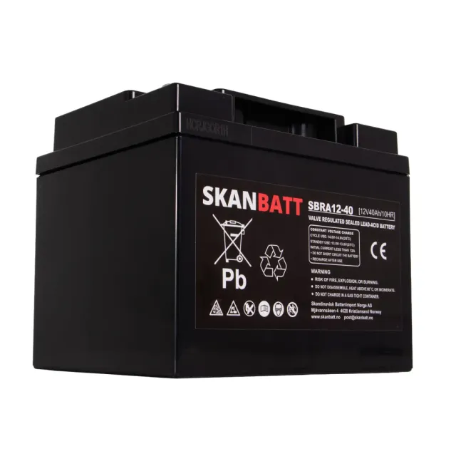Skanbatt AGM batteri 12V 40Ah SBRA12-40 reservkraft