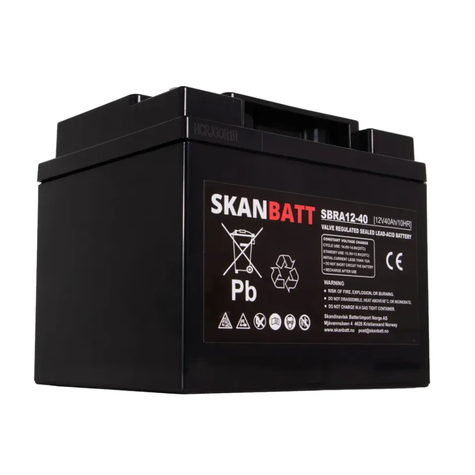 Skanbatt AGM batteri 12V 40Ah SBRA12-40 reservkraft