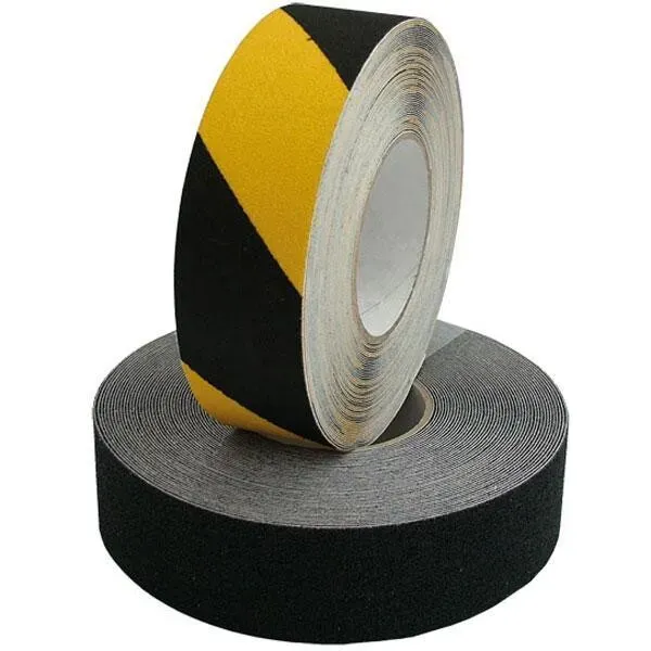 PSP Safety Tread halkskyddstejp extra kraftig svart/gul 50 mm x 5 m
