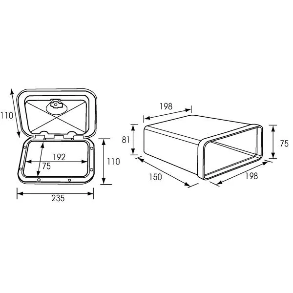 Marin & Fritid Förvaringsfack 110x235 vit UV-beständig
