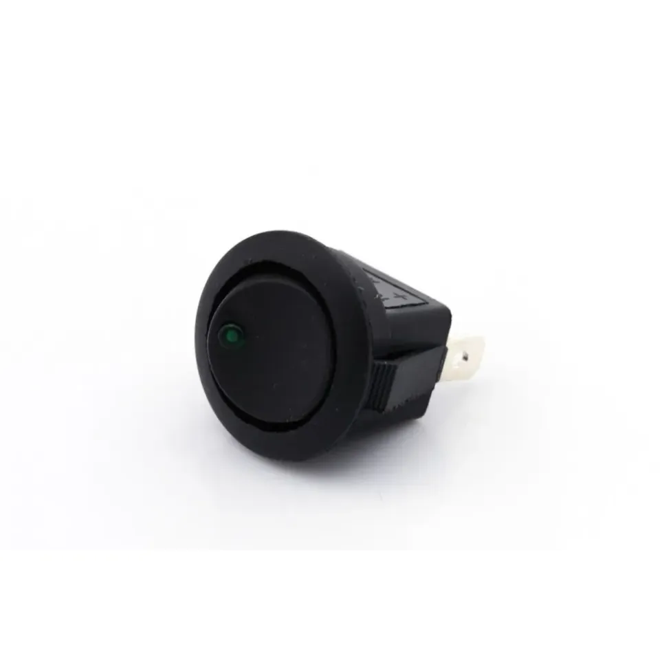 Marin & Fritid Mini vippebryter 12V 16A grön LED