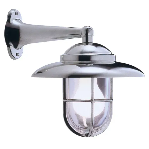 Marin & Fritid väggarmatur krom E27 klarglas galler