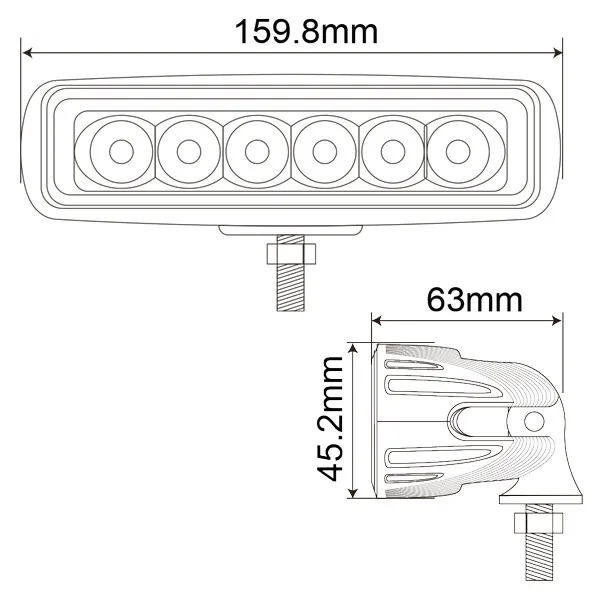 1852 LED däcksbelysning 9W 754 lm 10–30V