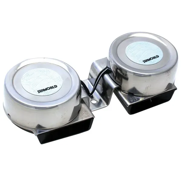 Marin & Fritid kompakt signalhorn dubbelt 12V rostfritt