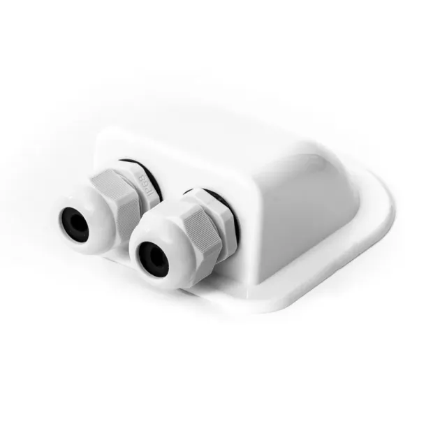 Marin & Fritid kabelgenomföring dubbel vit TB-ABS-006