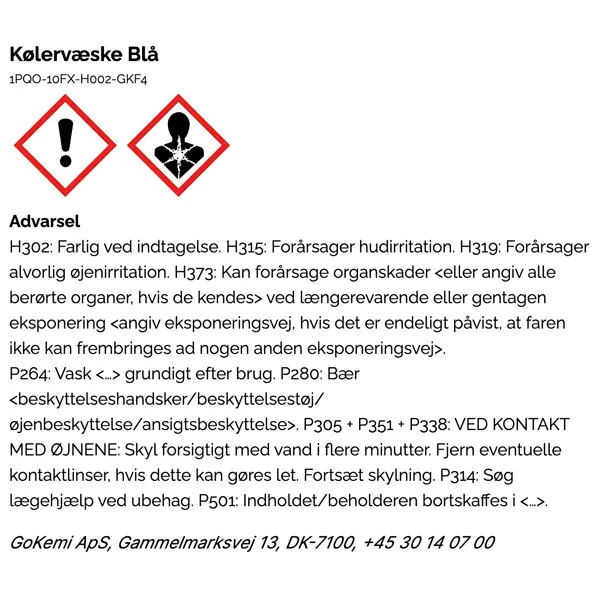 1852 Coolant Blue kylvatten blå koncentrat 5 liter OAT
