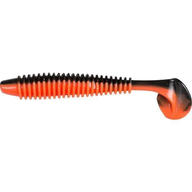 Marin & Fritid Ribbed Shad 10cm jigg Black Red ribbad