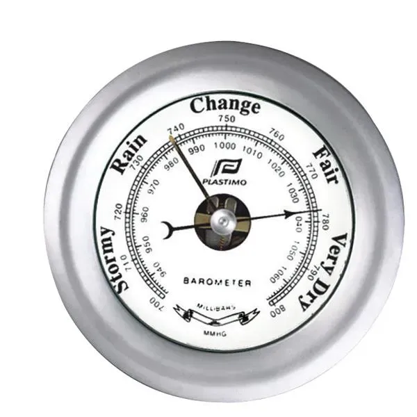 Marin & Fritid barometer 4 tum mattkrom bas 130 mm aneroid