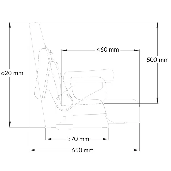 ESM Royal HM58 båtstol carbon svart/vit uppfällbar