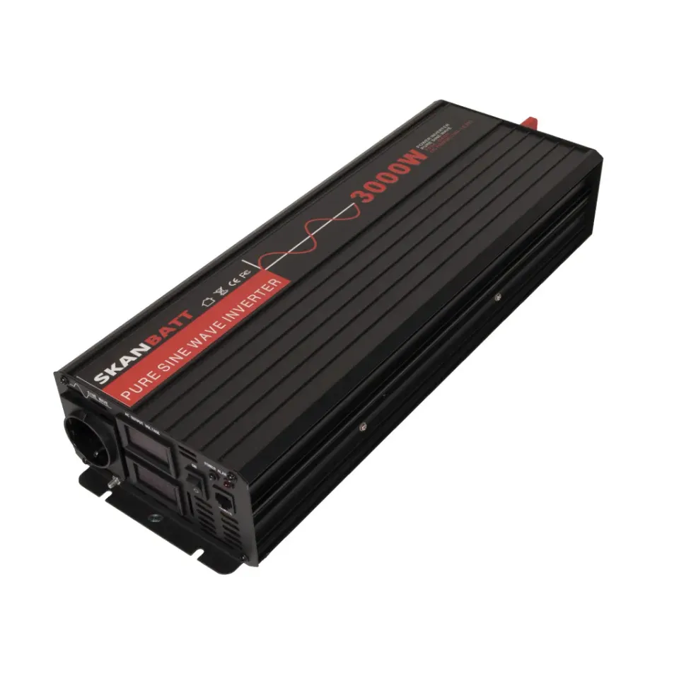 Skanbatt Inverter 12V 3000W ren sinus fjärr