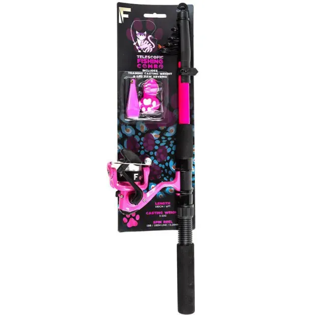 Marin & Fritid Junior tele 180 cm fiskeset rosa