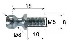 Marin & Fritid Kulbult Ø8 L18 M5 rostfri bult