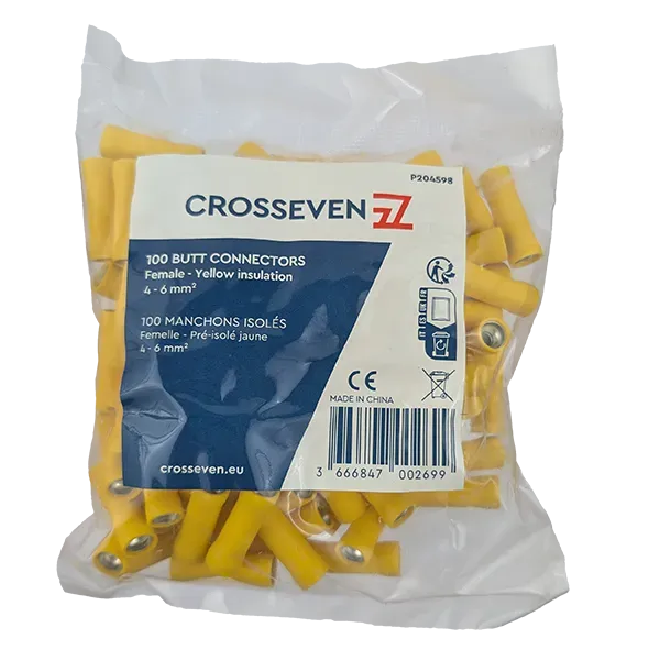 Marin & Fritid Skarvhylsa gul 4-6mm² 100-pack