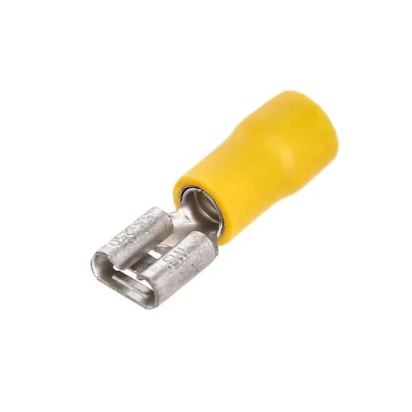 Marin & Fritid flatstiftshylsa gul 6,3mm 10-pack hona