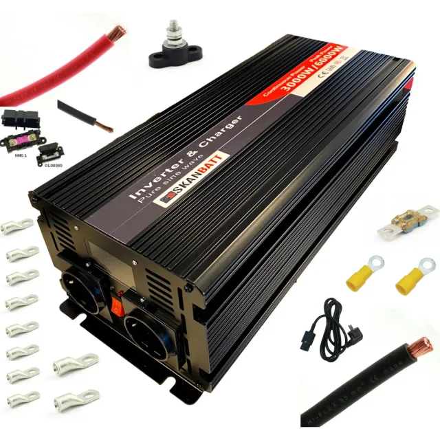 Skanbatt Mega 3000W inverter strömpaket 12V