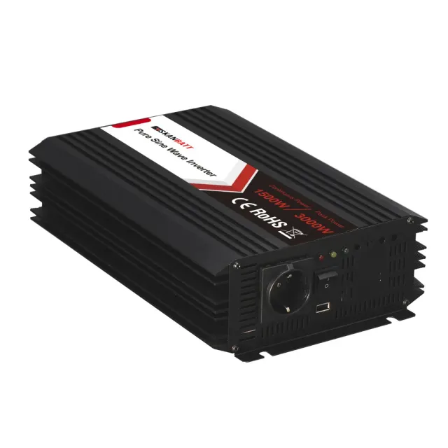 Skanbatt 12V 1500W växelriktare ren sinus färrkontroll